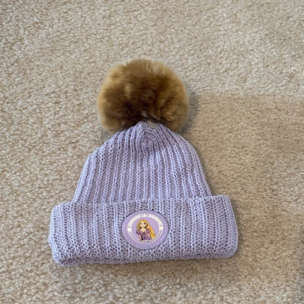 Love Your Melon/Disney Rapunzel Knit Beanie with Brown Pom-Pom